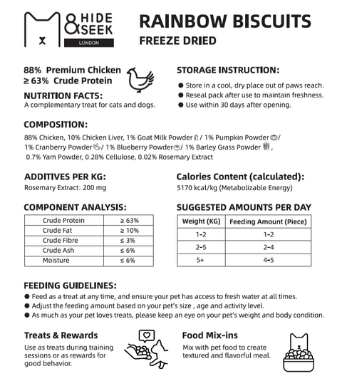 Freeze Dried Rainbow Biscuits (BACK IN STOCK IN LATE NOVEMBER)