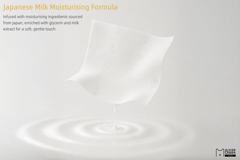 Japanese Milk Moisturising Lotion Tissue Pocket Pack | 5-Ply | 8 Sheets x 10 Packs